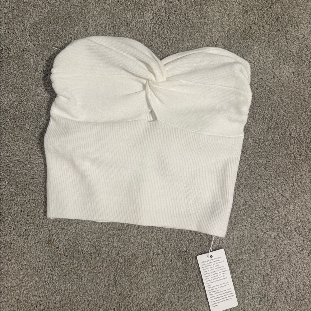 White Knotted Tube Top